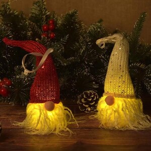 Bearded light up gnome tree/home decoration (LED/battery included), Perfect Christmas decoration or stocking stuffer for a gnome lover
