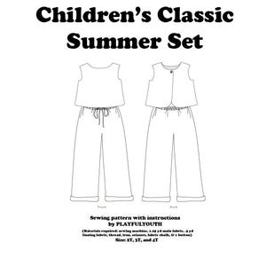 Children&#39;s Classic Summer Set PDF Sewing Pattern