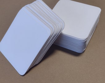 100 tarjetas de 5 x 5 cm (2 x 2 pulgadas) en blanco, cuadradas de cartulina blanca, para notas, índices, comerciales, artísticas, ATC, ACEO, de archivo y calendarios personalizados.