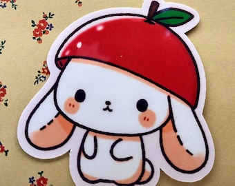 Cute Cherry Bunny Vinyl Sticker | Kawaii Decal for Laptops, Tumblers, Phones, and more