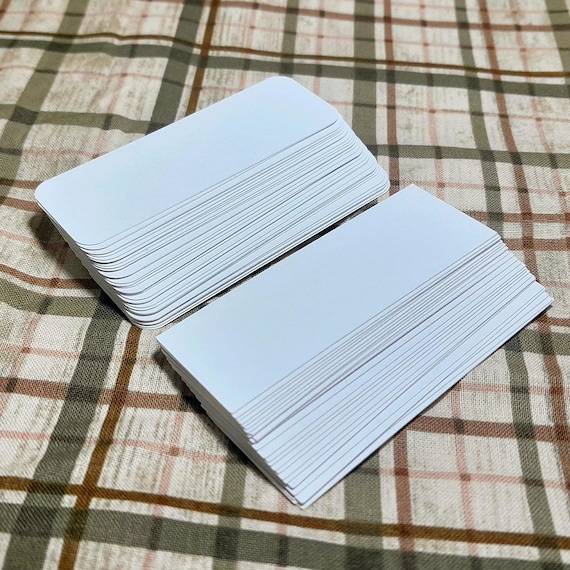 1x3 White Tabs | 100 Cardstock Blanks for DIY | Notes | Labels | Art | ATC | ACEO | Paper Crafts | Scrapbooking | Archival Purposes | 110lb