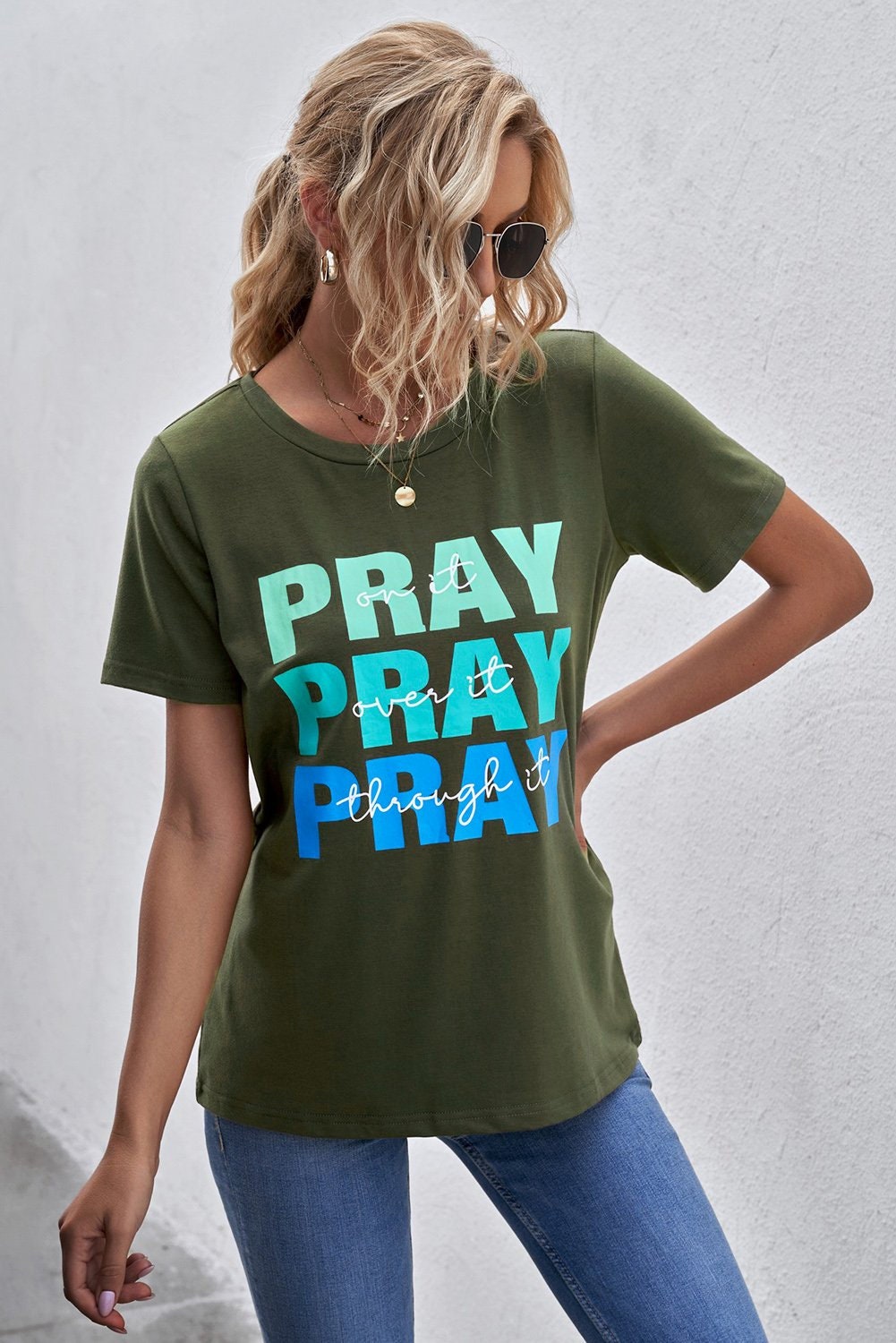 Religious Tees Pray T-shirt Pray on it Pray through it | Etsy
