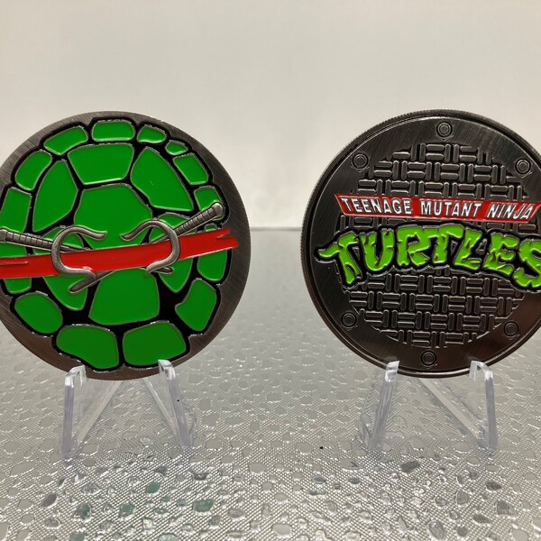 Moneda de desafío de medallón de 2 pulgadas de las Tortugas Ninja - Rafael