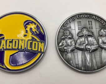 Time Variance Authority/Dragoncon 2 inch Challenge Coin, Antique silver