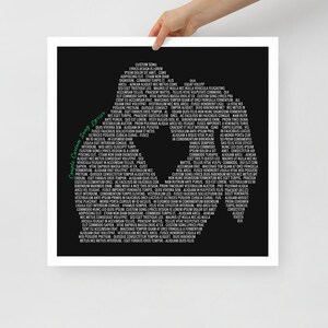 Couple Silhouette Custom Any Song Lyrics Print SVG, Anniversary Gift Digital Files, Wedding Song Wall Art imagen 7