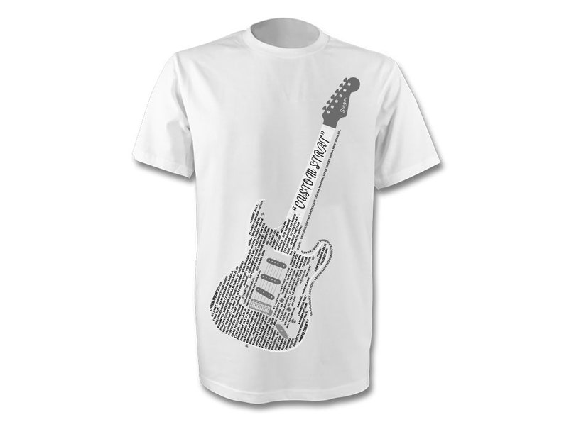 Custom Song Lyrics Electric Guitar Strat Version .v3 Any Song Lyrics Song Lyrics SVG image 4