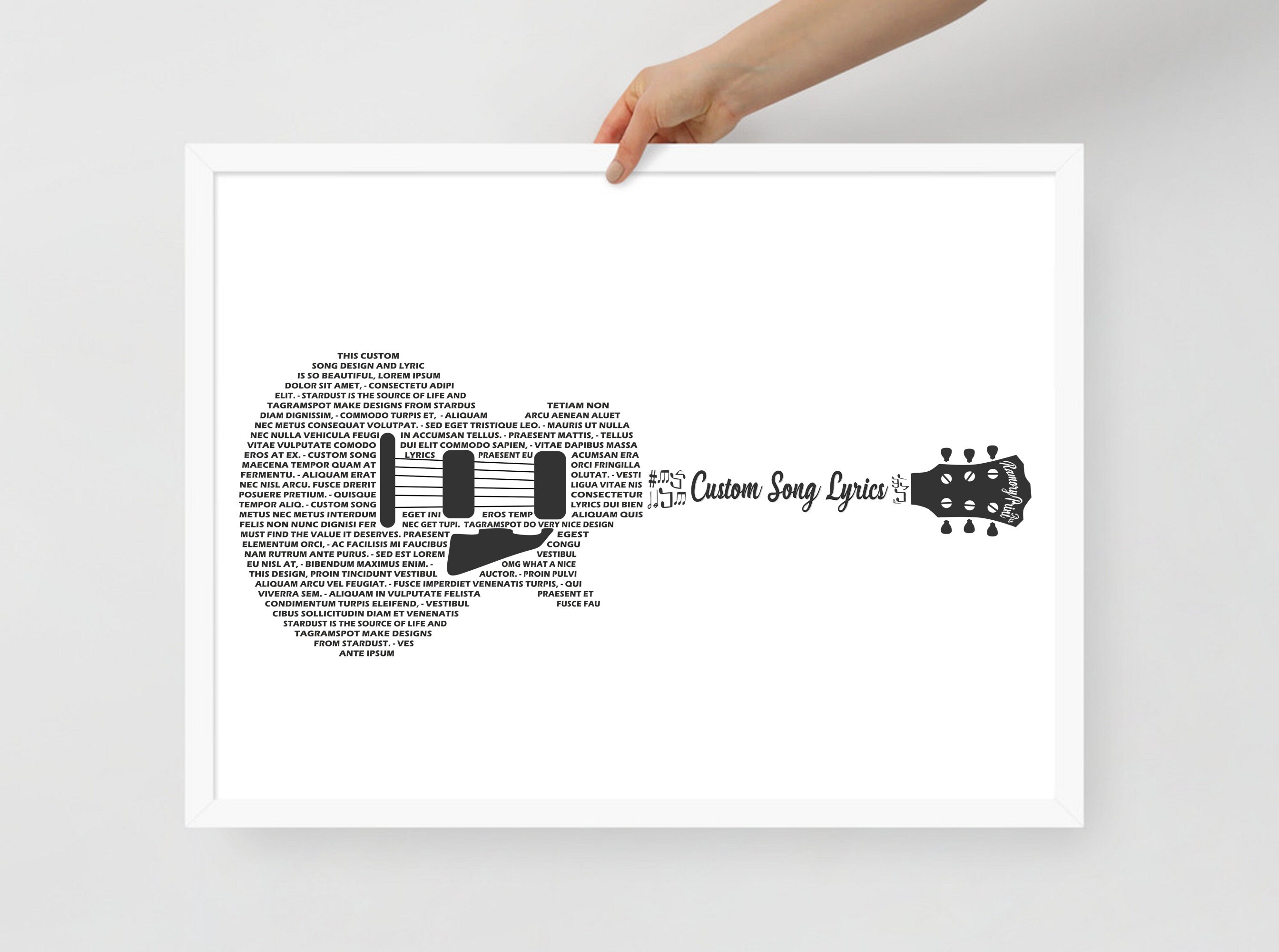 Custom Song Lyrics Electric Guitar Version .v2 Song Lyrics Etsy