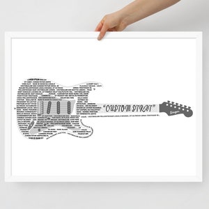 Custom Song Lyrics Electric Guitar Strat Version .v3 Any Song Lyrics Song Lyrics SVG image 7