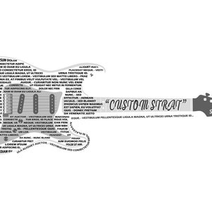 Custom Song Lyrics Electric Guitar Strat Version .v3 Any Song Lyrics Song Lyrics SVG image 2