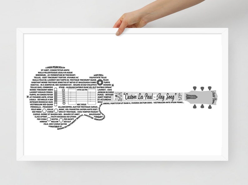 Custom Song Lyrics Electric Guitar Les Paul Version Any Song Lyrics
