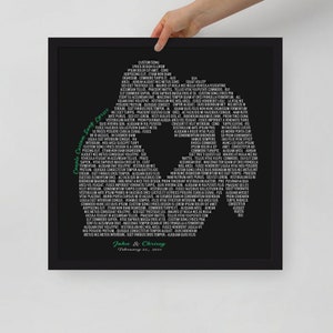 Couple Silhouette Custom Any Song Lyrics Print SVG, Anniversary Gift Digital Files, Wedding Song Wall Art imagen 6