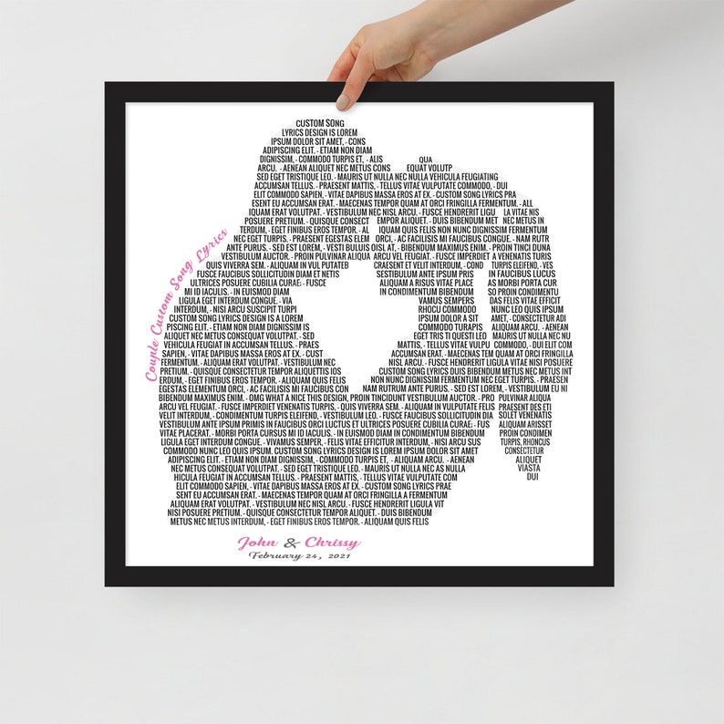 Couple Silhouette Custom Any Song Lyrics Print SVG, Anniversary Gift Digital Files, Wedding Song Wall Art imagen 3