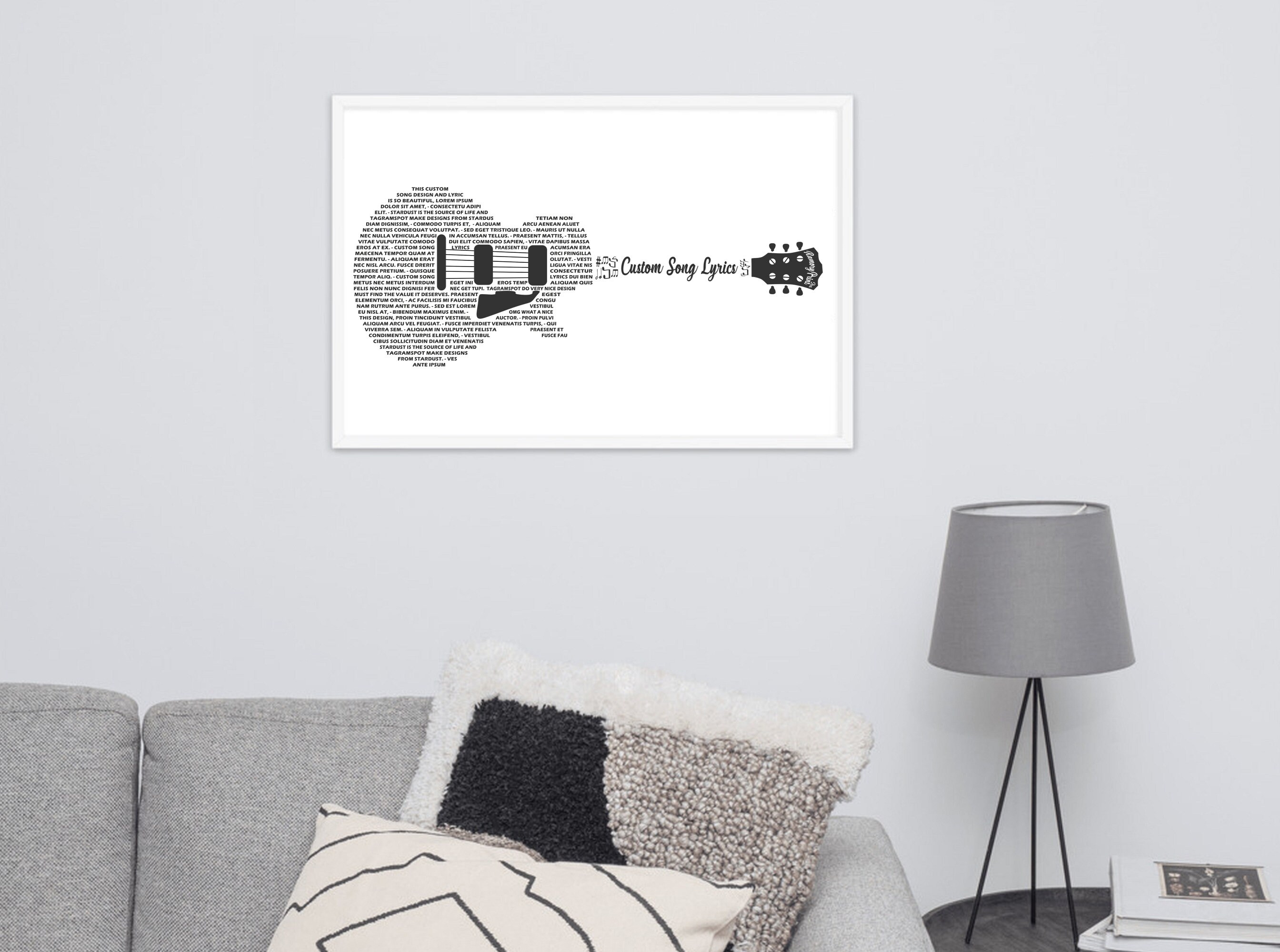 Custom Song Lyrics Electric Guitar Version .v2 Song Lyrics Etsy