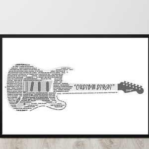 Custom Song Lyrics Electric Guitar Strat Version .v3 Any Song Lyrics Song Lyrics SVG image 8