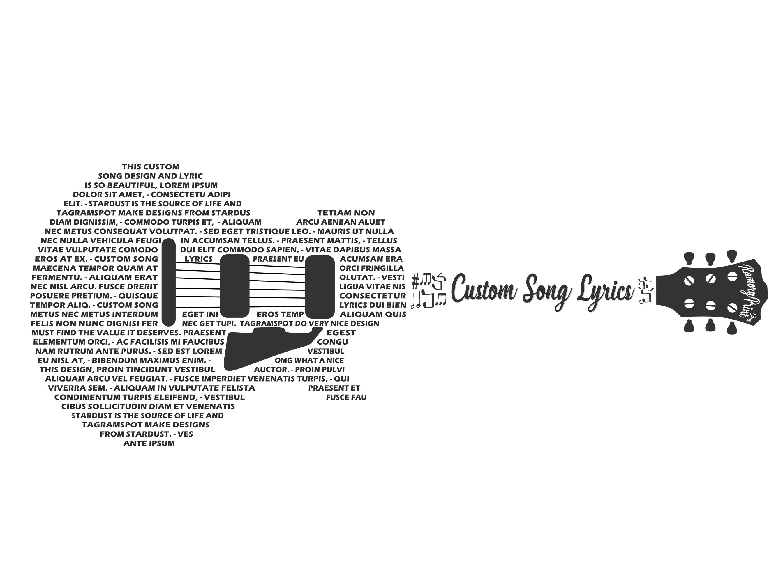 Custom Song Lyrics Electric Guitar Version .v2 Song Lyrics SVG Wedding