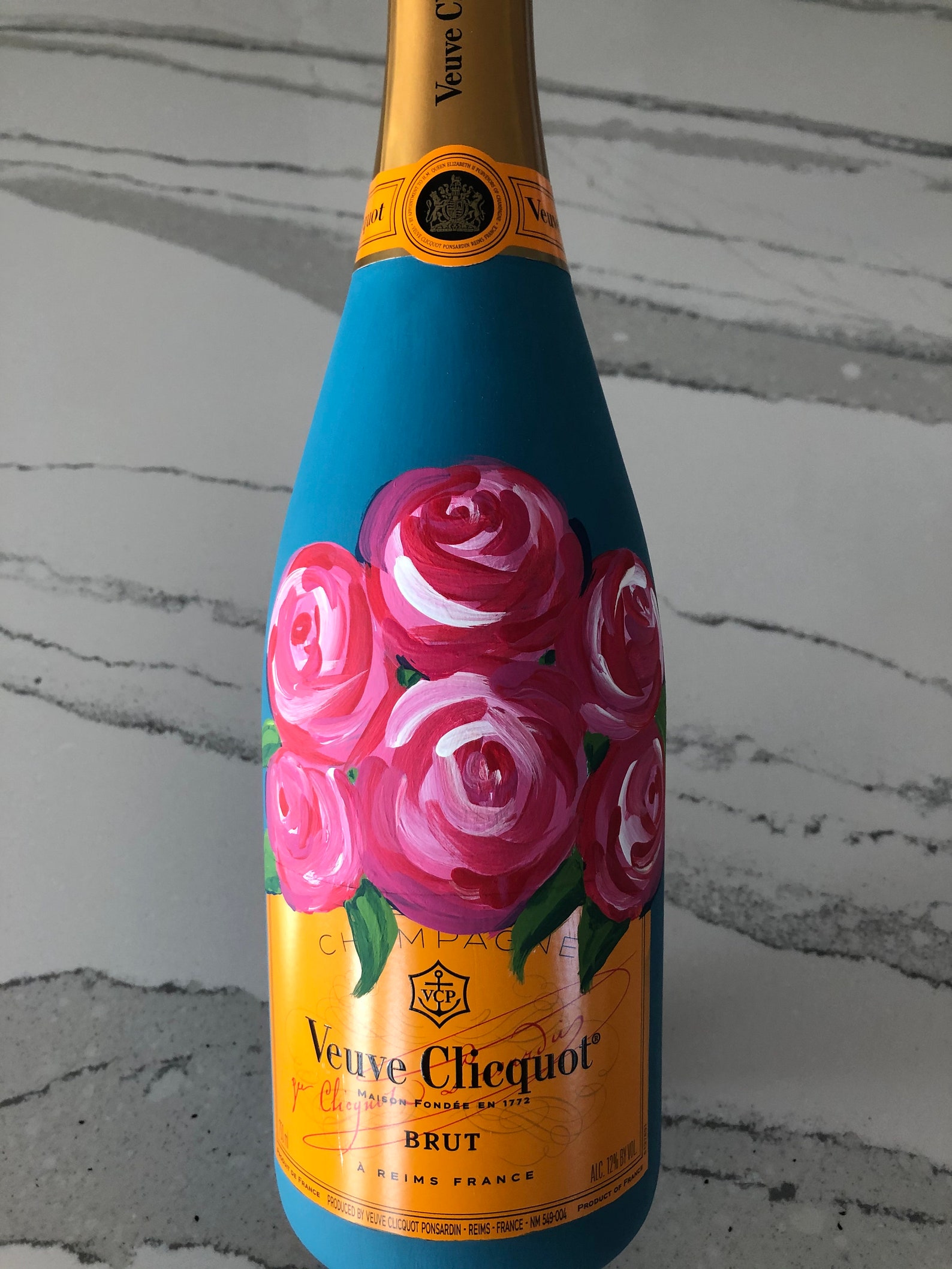 Custom painted Veuve Clicquot bottle Etsy