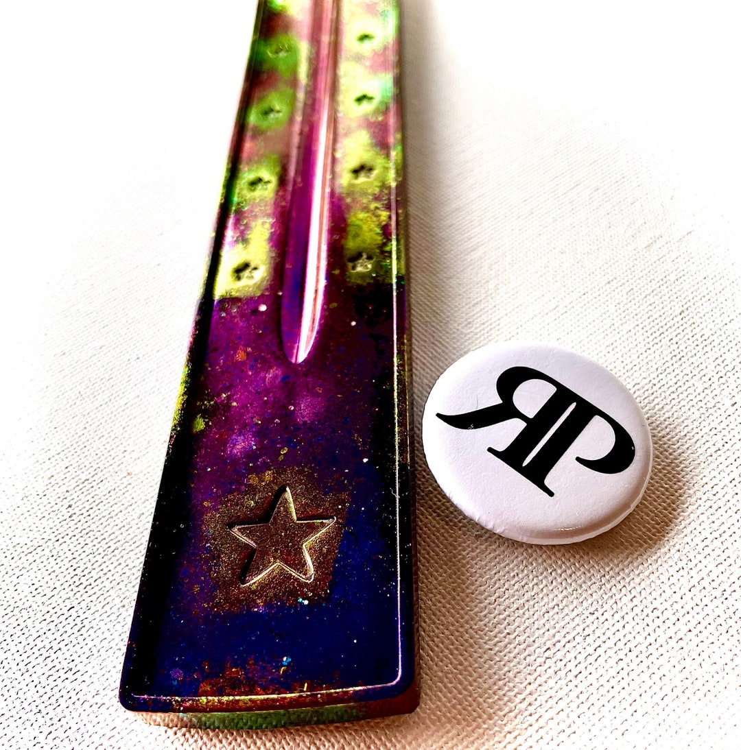 Stargazer Witch Metallic Color Shift Incense Burner Patina Aged