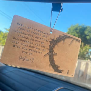Joshua 1:9 bible verse car air freshener