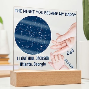 De nacht dat je mijn papa werd Acryl plaquette, cadeau voor nieuwe vader, aangepaste sterrenkaart door papa, eerste keer papa cadeau, van babyvrouw voor papa