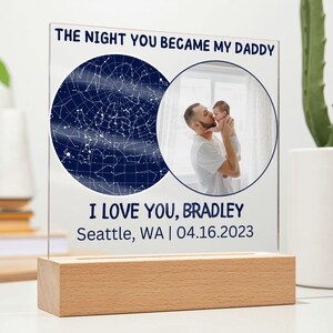 De nacht dat je mijn papa werd Acryl plaquette, cadeau voor nieuwe vader, aangepaste sterrenkaart door papa, eerste keer papa cadeau, van babyvrouw voor papa