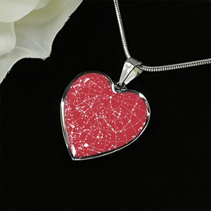 Limited Edition: gepersonaliseerde Celestial Night Sky-hanger voor Valentijnsdag, aangepaste harthangerketting zilver en goud, uniek cadeau