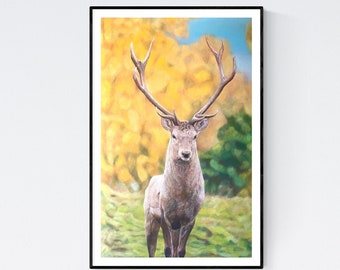 Deer Art - Deer Print - Deer Art Print - Deer Wall Art - Deer Picture - Deer Painting - Deer Decor - Stag Deer - Deer Drawing - Deer Gifts
