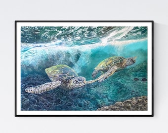 Sea Turtle Print - Sea Turtle Art - Sea Turtle - Sea Turtle Wall Decor - Sea Turtle Wall Art - Beach House - Beach House Decor - Sea Turtles