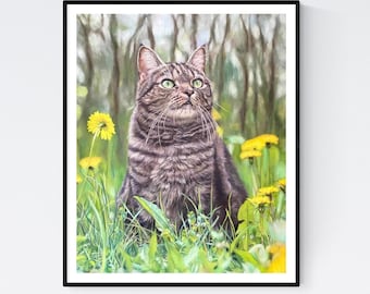Tabby Cat Print - Tabby Cat Art - Tabby Cat Art Print - Tabby Cat Poster - Tabby Cat Picture - Tabby Cat Wall Art - Tabby Cat Decor