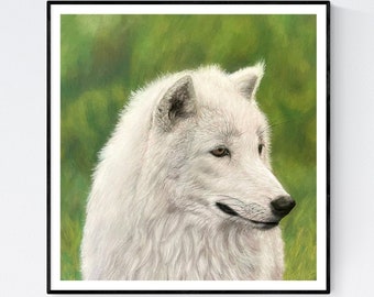 Arctic Wolf Print - Wolf Art Print - Wolf Artwork - Wolf Wall Art - Wolf Portrait - White Wolf - Wolf Lover Gifts - Wolf Giclee Print