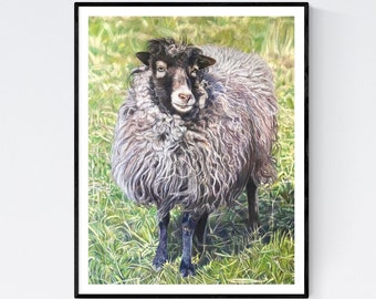 Arte de ovejas - Impresión de arte de ovejas - Arte de la pared de ovejas - Arte de la granja - Regalos de ovejas - Ovejas negras- Impresión de ovejas - Imagen de ovejas - Cartel de ovejas - Ovejas