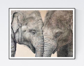 Impresión de elefante bebé - Impresión de arte de elefante - Regalos de elefante - Arte de pared de elefante - Impresión de elefante - Arte de elefante - Arte de elefante bebé