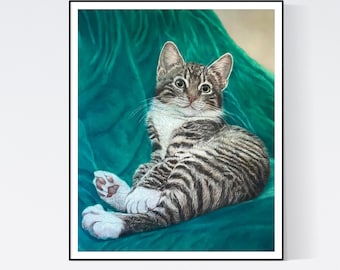 Tabby Cat Print - Tabby Cat Art - Tabby Cat Wall Decor - Tabby Cat Wall Art - Tabby Cat Picture - Tabby Cat Drawing - Tabby Cat Poster