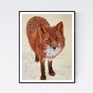 Red Fox Print - Fox Lover Gifts - Red Fox Artwork - Red Fox Art - Fox Wall Art - Fox Print - Fox in Snow - Fox Art Print - Fox Giclee Print