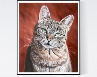 Tabby Cat Print - Cat Lover Gifts - Cat Artwork - Cat Art - Cat Portrait - Tabby Art - Cute Cat Art Prints - Cat Wall Art - Cat Print