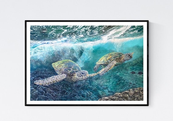 Sea Turtle Print - Sea Turtle Art - Sea Turtle - Sea Turtle Wall Decor - Sea Turtle Wall Art - Beach House - Beach House Decor - Sea Turtles