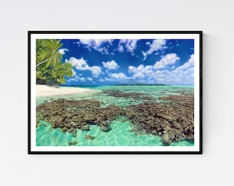 Arte de playa - Impresión de arte tropical - Decoración de casa de playa - Arte de pared de casa de playa - Impresión de playa - Decoración de isla - Arte de pared de isla - Maldivas