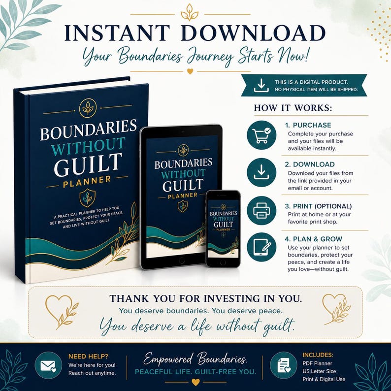 Boundary Setting Workbook Printable PDF – Stop People Pleasing Guide ...