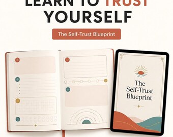 Self Trust Journal PDF, 44-Page 30-Day Guided Prompts with Weekly Check-Ins