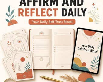 Self Trust Cards with Journal Prompts, 100 Printable Affirmation and Reflection Deck PDF