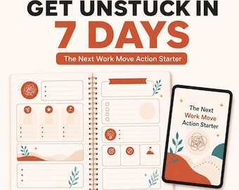 Career Change Workbook PDF, 24-Page 7-Day Decision Planner with Action Sprint
