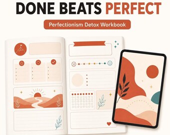 Perfectionism PDF Workbook, 19-Page Self Help Guide with Inner Critic Exercises