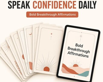 Affirmation Cards Printable PDF, 100 Bold Confidence Deck | Self-Trust Statements in 4x6 Format