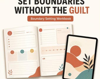 People Pleasing Boundary Setting Workbook PDF, 21-Page Journal with Scripts and Reflection Prompts