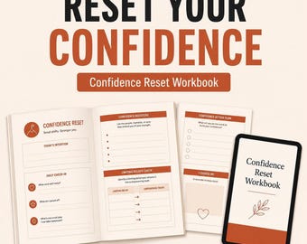 Professional Growth Confidence Reset Workbook PDF, 22-Page Mindset Journal