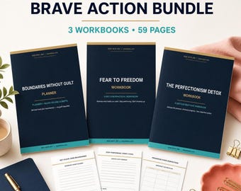 Boundary Bundle PDF, 3 Printable Workbooks for People Pleasing and Perfectionism | 59 Pages