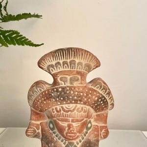 Vintage Mexican Mayan Terracota Pre-Columbian Sculpture. For Display, Collectors, Retro Aztec Figurine. Fabulously Eclectic Home Decor!