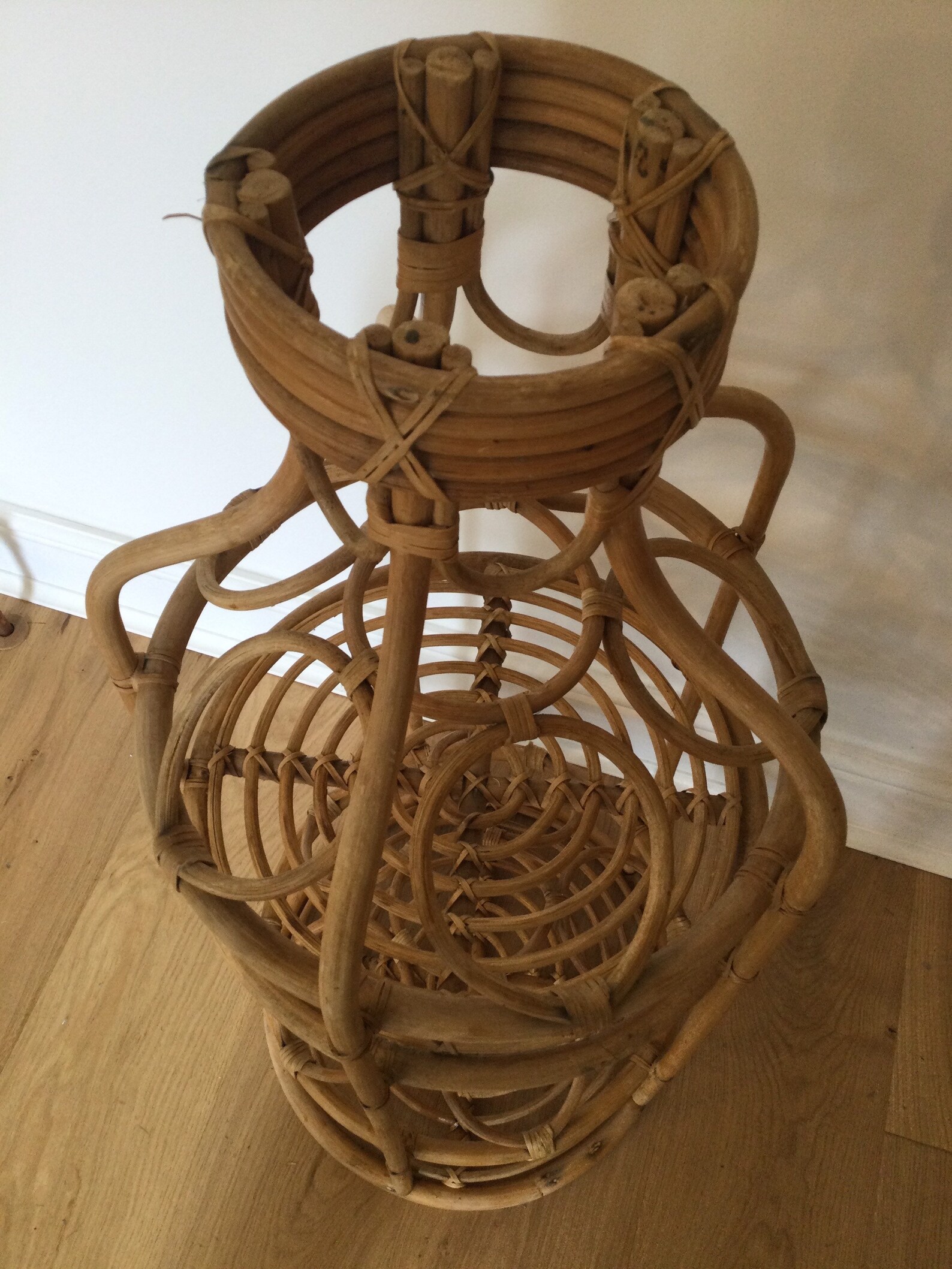 Great Vintage Bottle Shaped Bamboo Bottle Holder. for Home Etsy