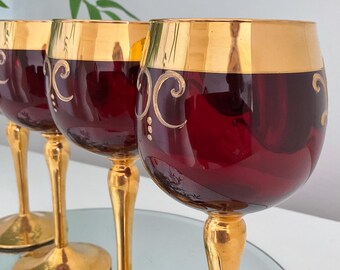 Glazze Crystal Red Wine Glasses Set Of 6 – Hand-Cut With 24K Gold Design – Lead-Free, Elegant Stemware For Wine Lovers - View #4