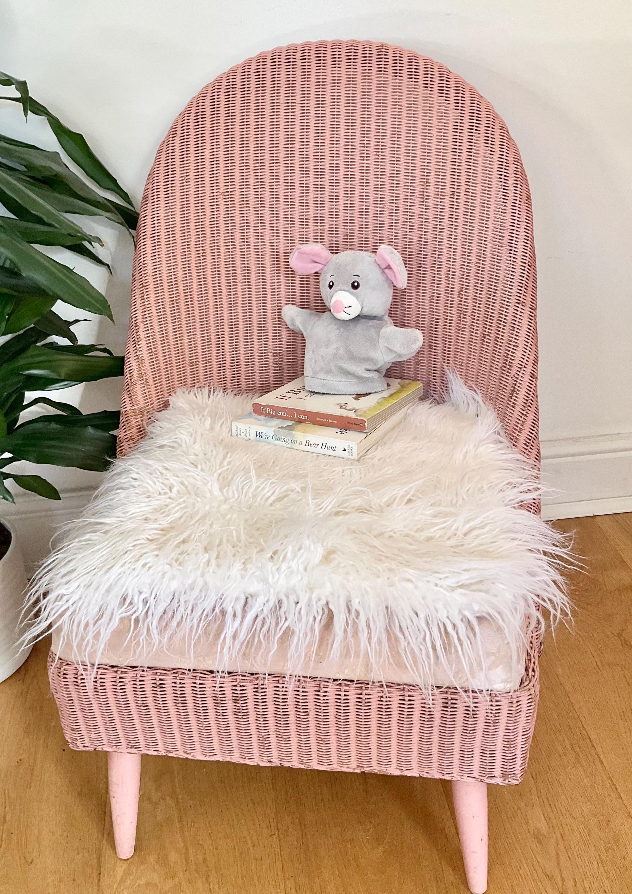 Vintage Pink Lloyd Loom Lusty Low Chair C1950s. Mid Century