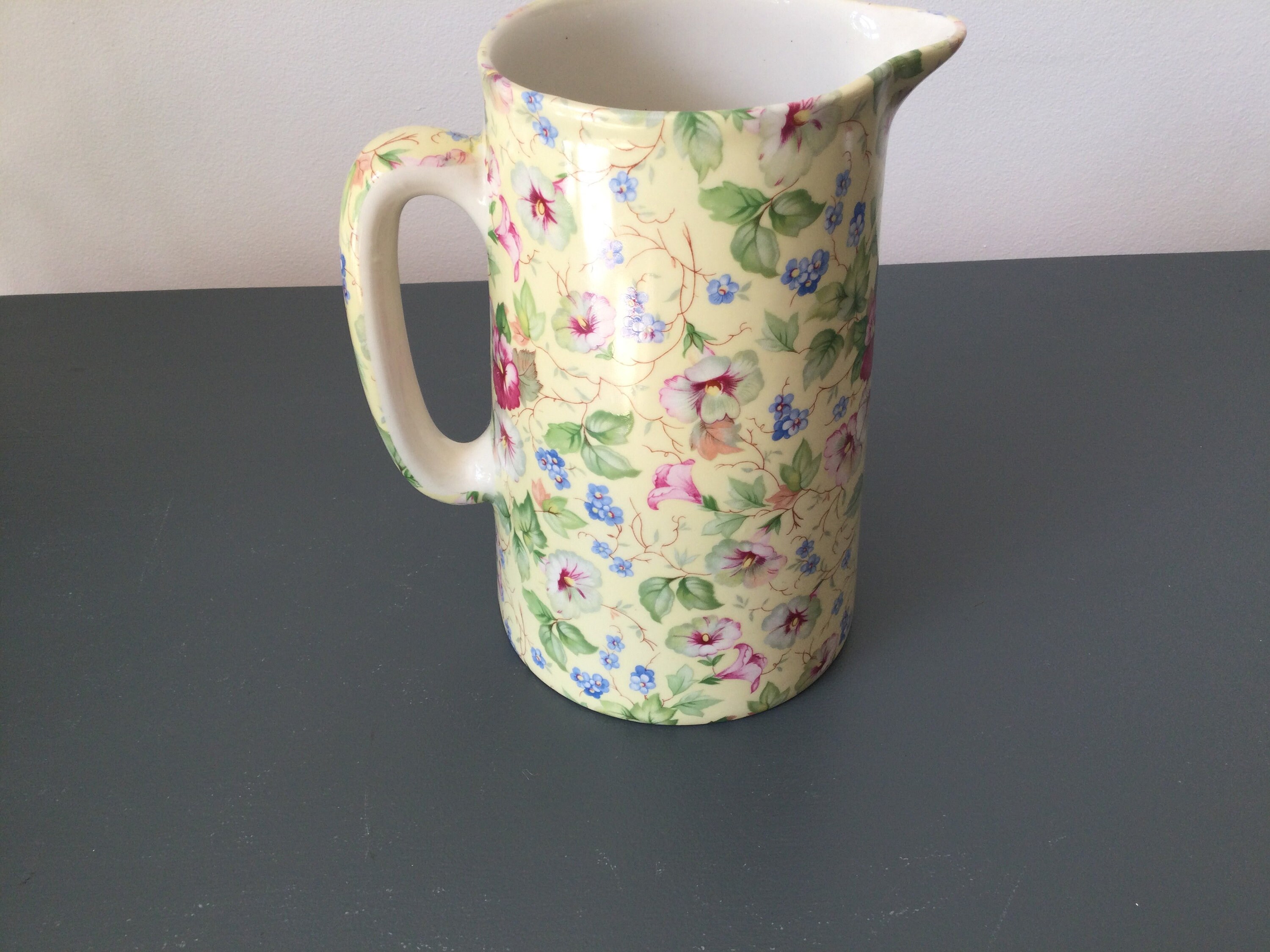 Set of three pretty floral jugs for display or serving. Etsy